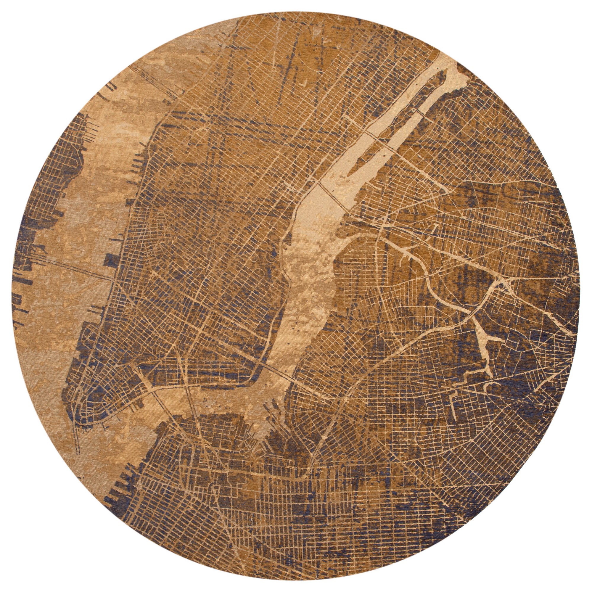 Louis De Poortere Designer New York Round Rugs In 9315 Gatsby Gold